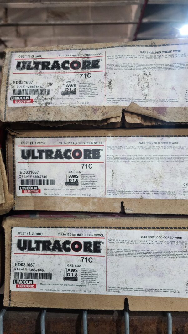 Lincoln Ultracore 71C .052" Weld Wire 3 X 33LB Case LOT