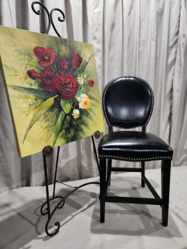 Large print with bar stool height chair