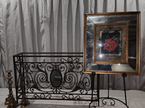 Large metal Decor piece new candle holders and wall art