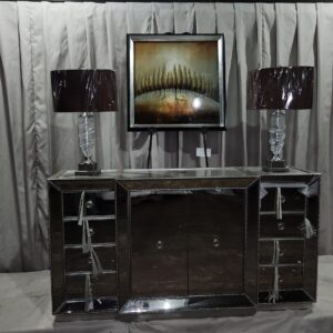 Glass dresser decor lot