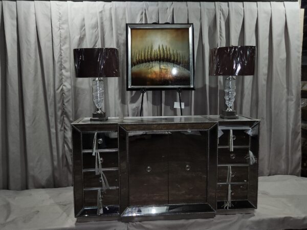 Glass dresser decor lot