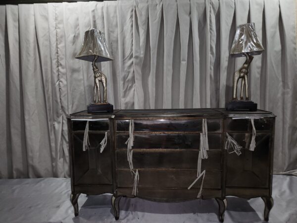 Dresser with new lamp lot