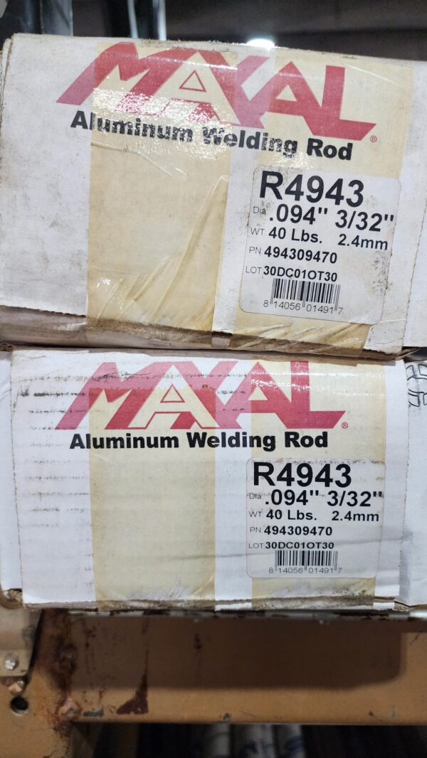 Maxal Aluminum TIG Rod R4943 .094 3/32" 80LB LOT